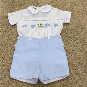 Boys Easter Bunny Smocked Romper